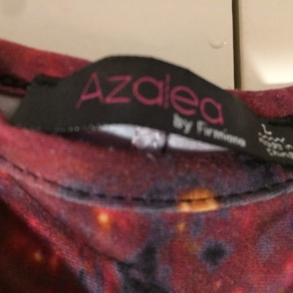 Azalea Burgandy Print Tunic Large - Picture 3 of 3